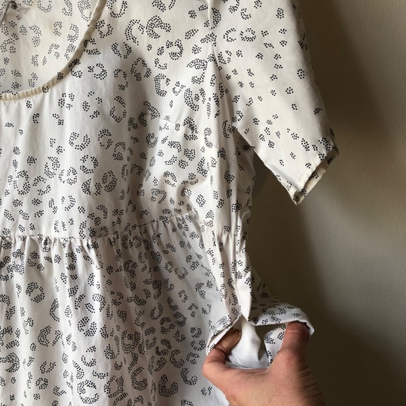 Cream Cheetah Print XSmall Dress Flutter Pockets Womens - Picture 5 of 7